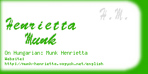 henrietta munk business card